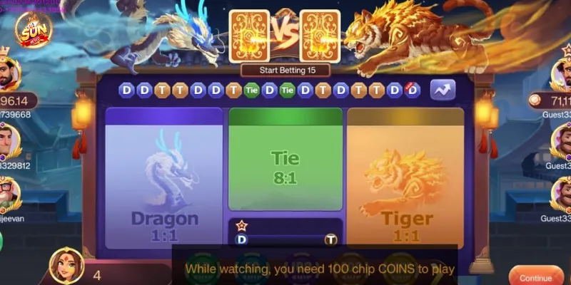 Khám phá các loại cược và cách đặt cược trong Dragon Tiger